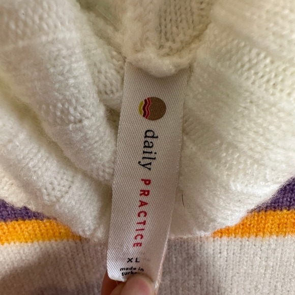 Anthropologie Daily Practice Karigan Midi Sweater Dress XL Striped Turtleneck - Picture 7 of 9